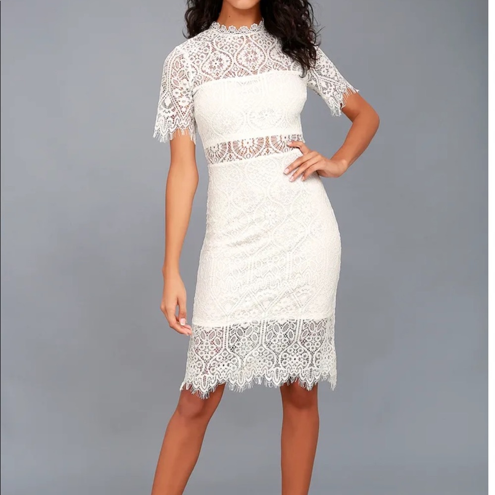 Lulu’s Remarkable White Lace Dress
